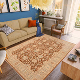 handmade Traditional Kafkaz Brown Beige Hand Knotted RECTANGLE 100% WOOL area rug 8 x 10